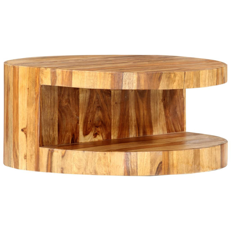 Table basse simple avec rangement en bois massif Siniard