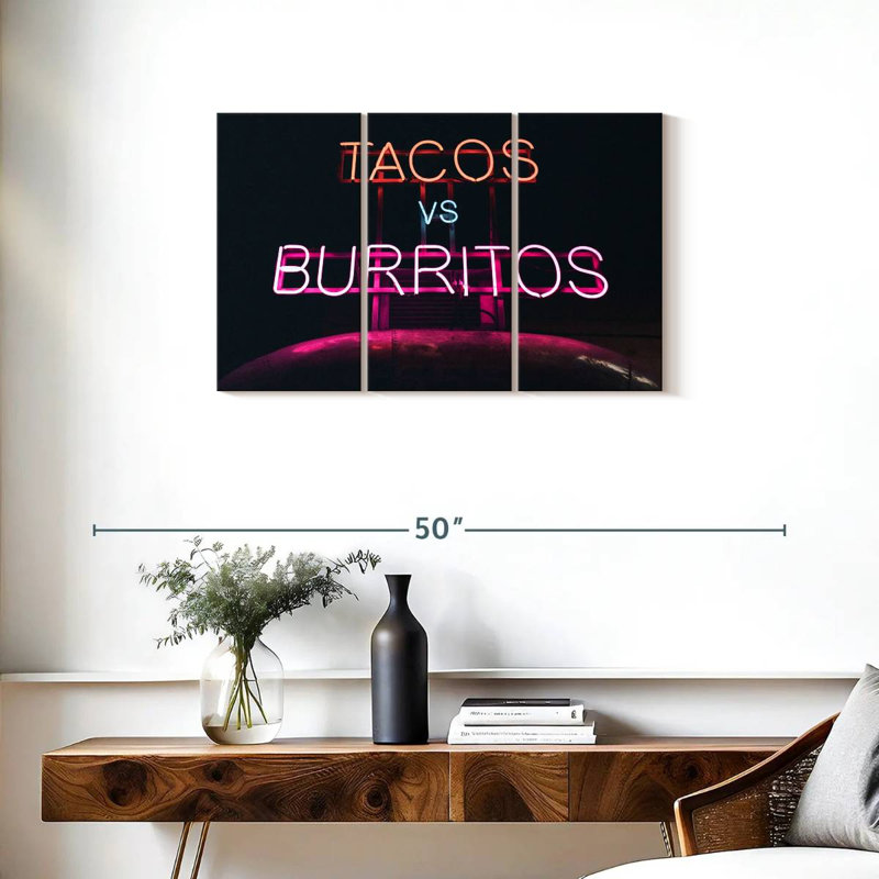 Tergel tacos contre burritos, H 20 po x l 33 po