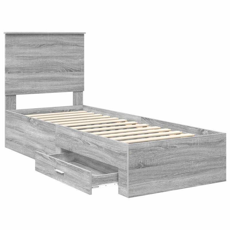 Bed Frame, Small Single (2'6), Silver/Grey Sonoma