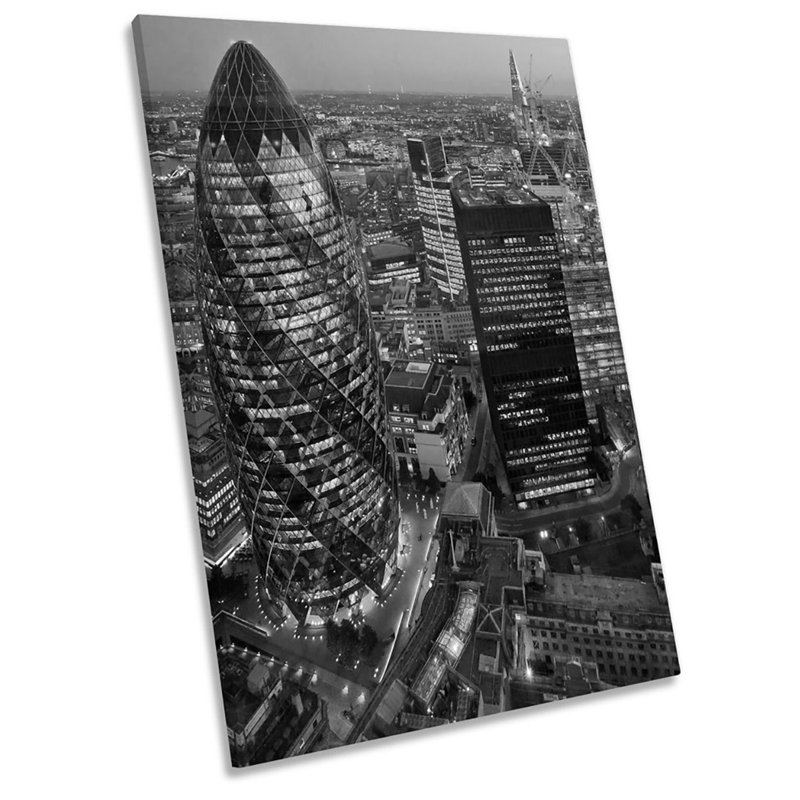 London City Skyline Gherkin - Wrapped Canvas Print, 61cm H x 40.6cm W