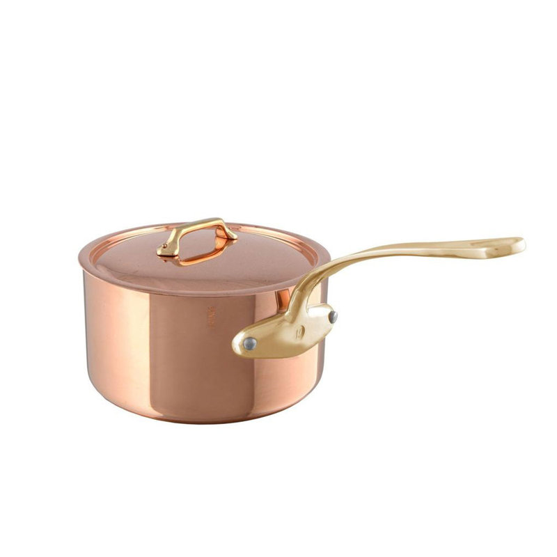 Casserole en cuivre avec couvercle, poignée en laiton, 0,8 pte Badiel M'Heritage M'200 B, 0,8 pinte   