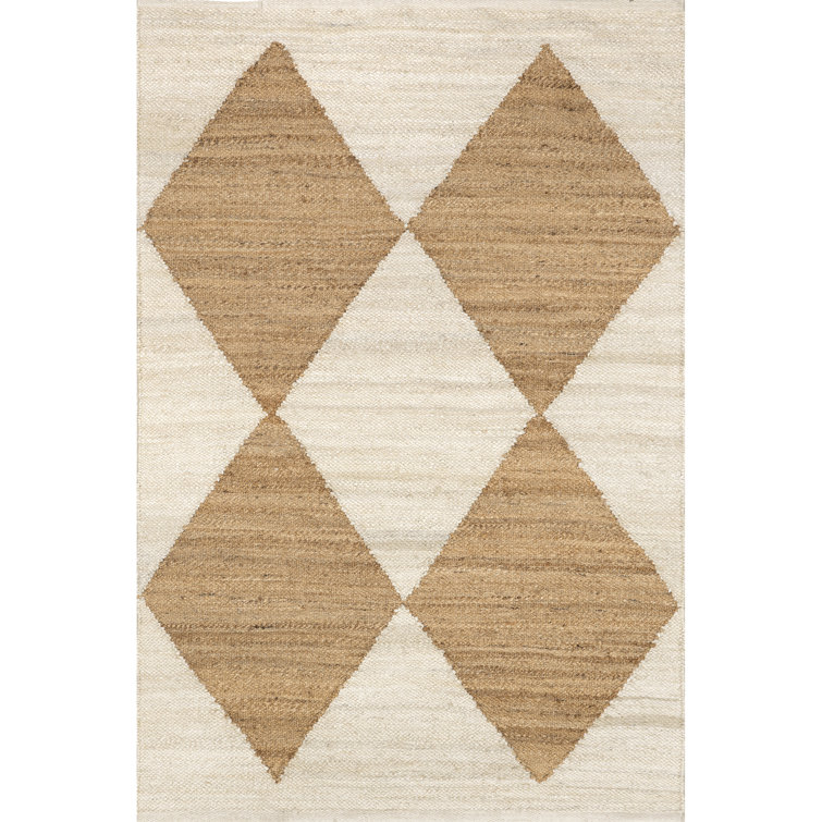 Pandora Diamond Checkered Jute Area Rug