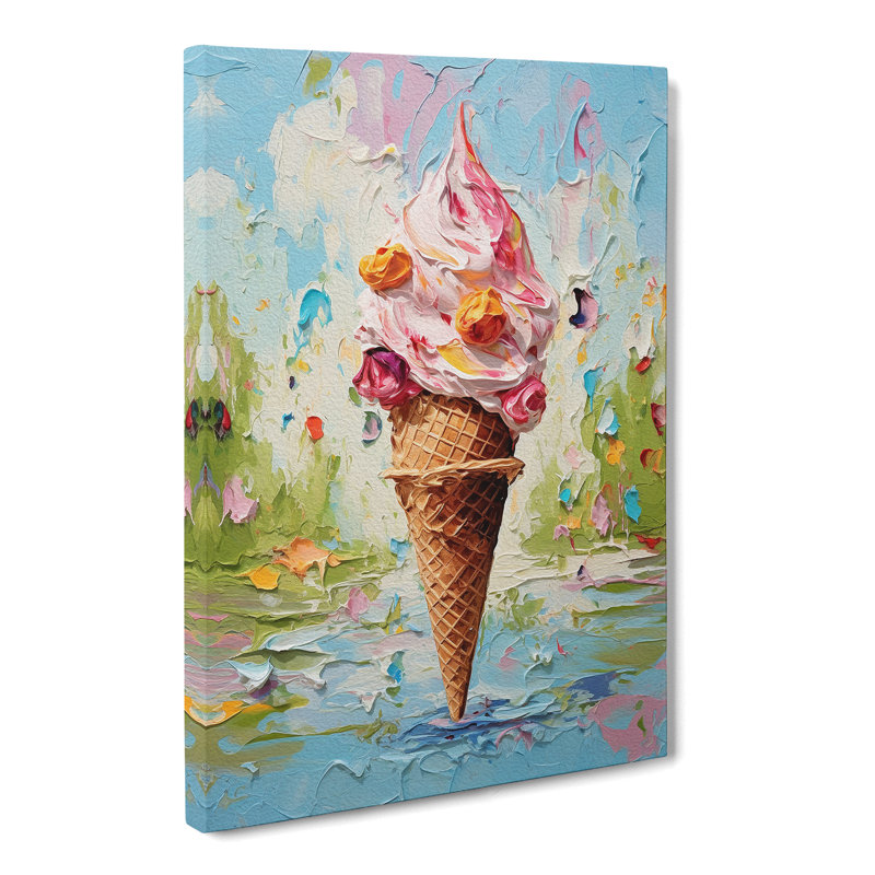 Ice Cream Impressionism - Wrapped Canvas, 76cm H x 50cm W x 3cm D