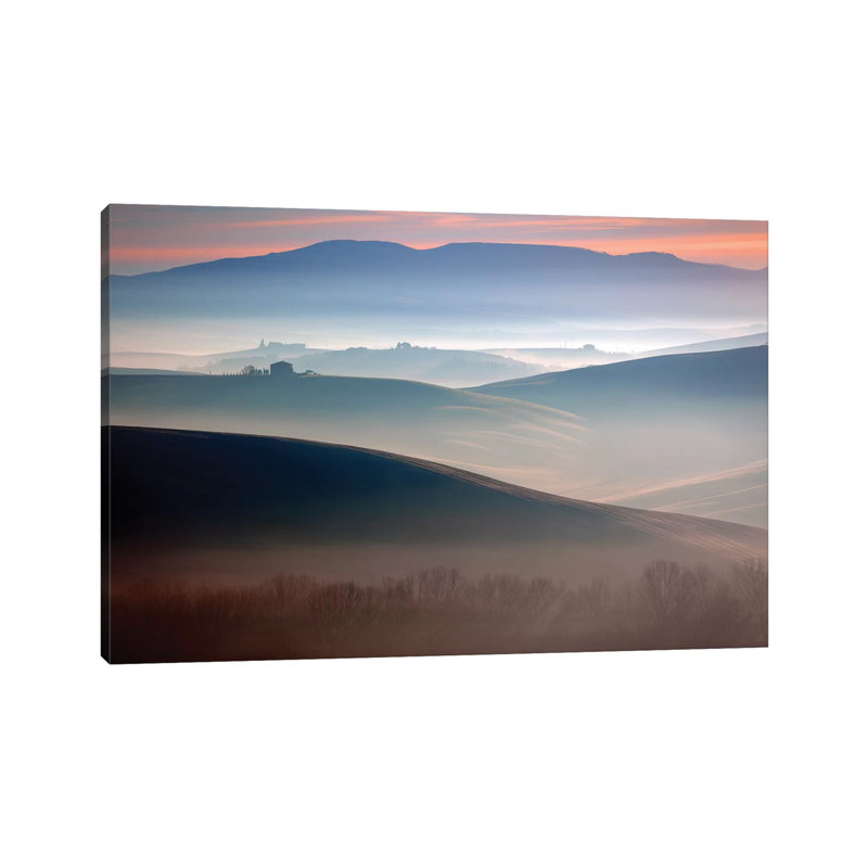 Italy, Val D' Orcia. Il Belvedere Farmhouse At Sunrise. by Jaynes Gallery - Wrapped Canvas Print, 66.04 cm H x 45.72 cm W