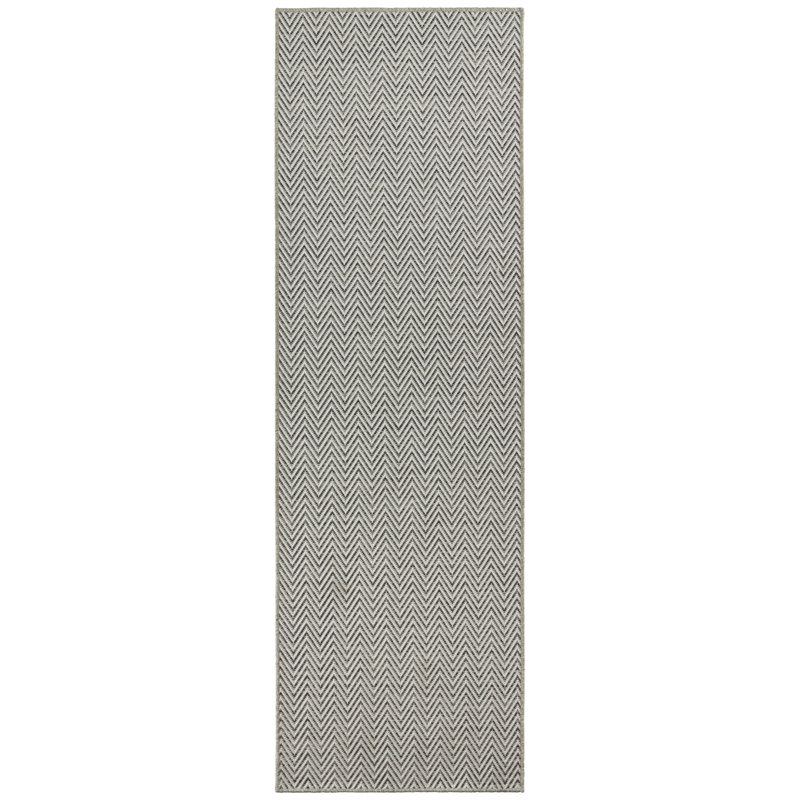 Flatweave Ivory/Grey Rug, Runner  80 x 250cm