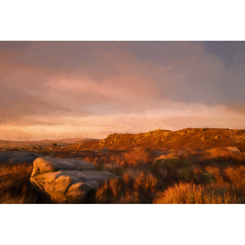 Dixson Sunset On The Roaches - Wrapped Canvas Print, 30cm H x 46cm W x 3.8cm D