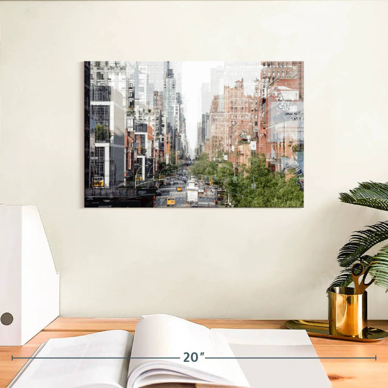 Abstraction urbaine de Sirci, bâtiments de Manhattan, H 8 po x l 12 po