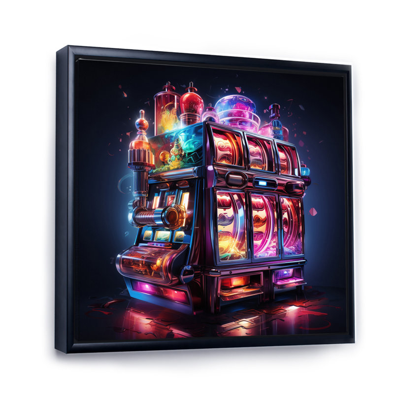 Art mural sur toile, "Casino Royale II", H 16 po x l 16 po x P 1 po, Cadre flottant noir