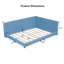 Grand lit plateforme tapissier bleu avec ports USB - élégance moderne-186625040-186625071
