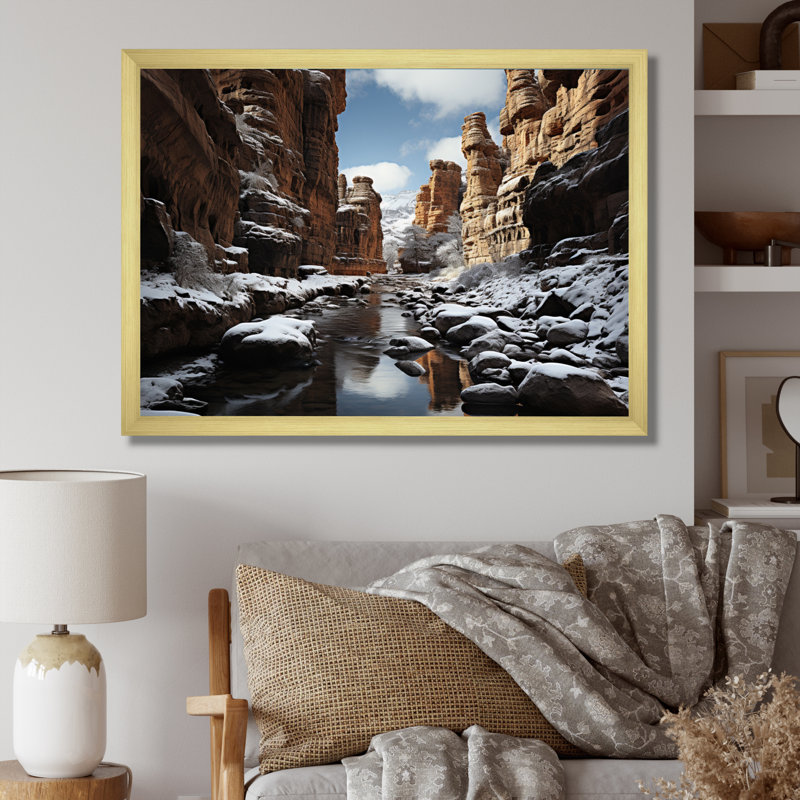 Canyon Winter Legacy - Imprimé, H 24 po x l 32 po x P 1 po, Encadrement doré