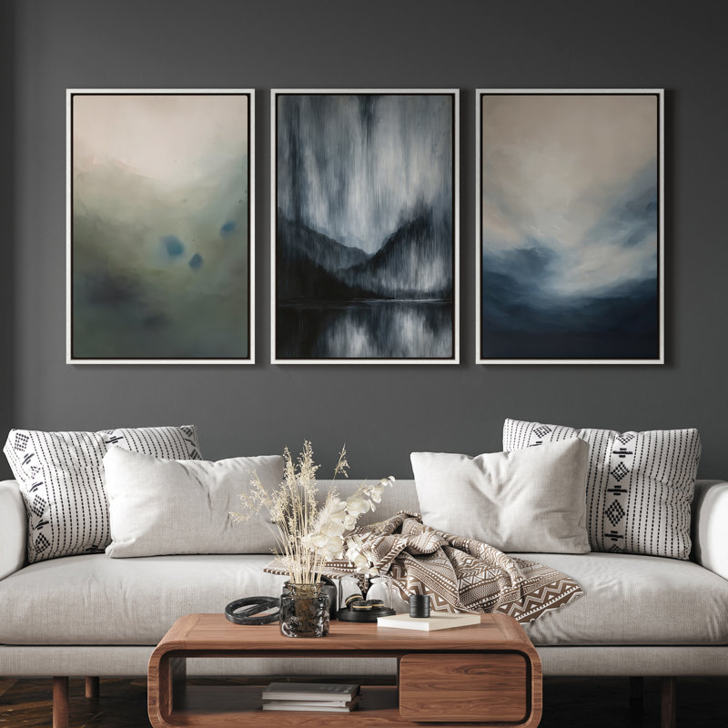 Art mural encadré sur toile, impressions murales abstraites rétro 24 "x 36", H 36 po x l 24 po, Blanc
