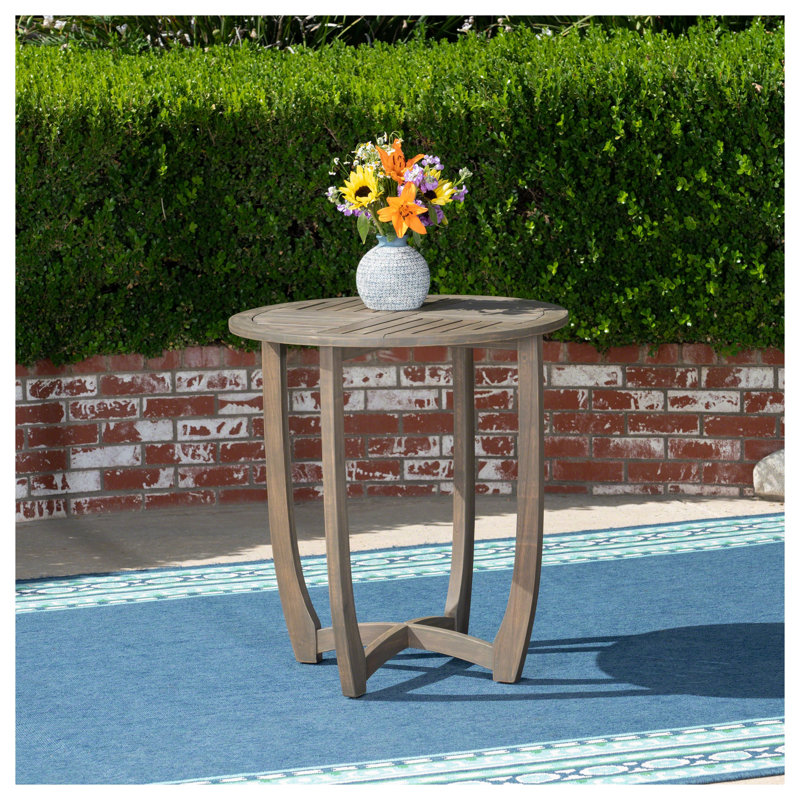 Table bistro ronde en bois gris 27,5 po Hermosa