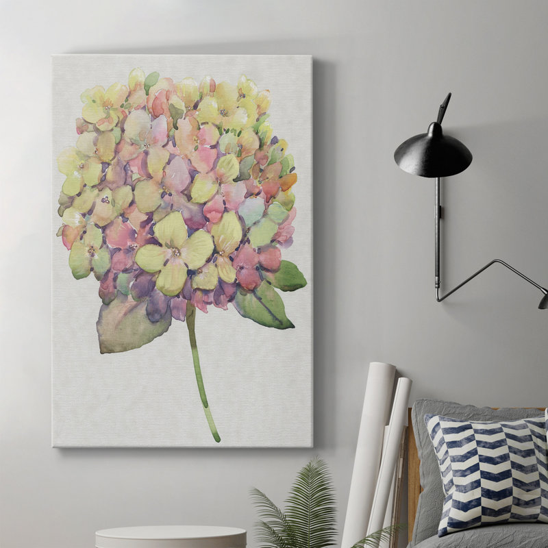 Multicolore floral II - peinture sur toile tendue, H 48 po x l 32 po x P 1 po