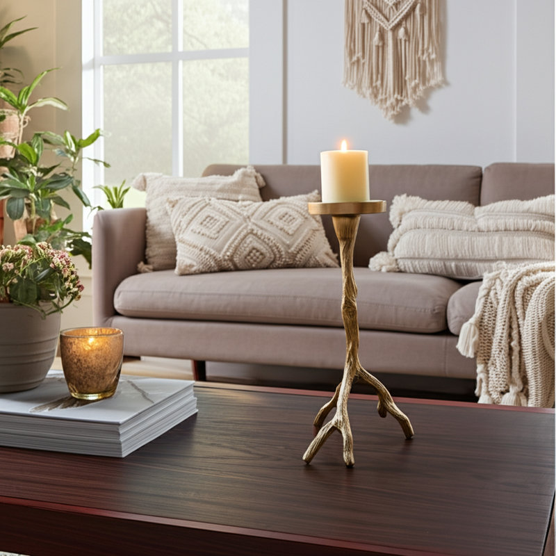 Pillar Candle Holder, 10'' H X 7'' W X 5'' D