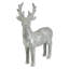 Figurine de Noël cerf sur pied 10,5 po gris et argent