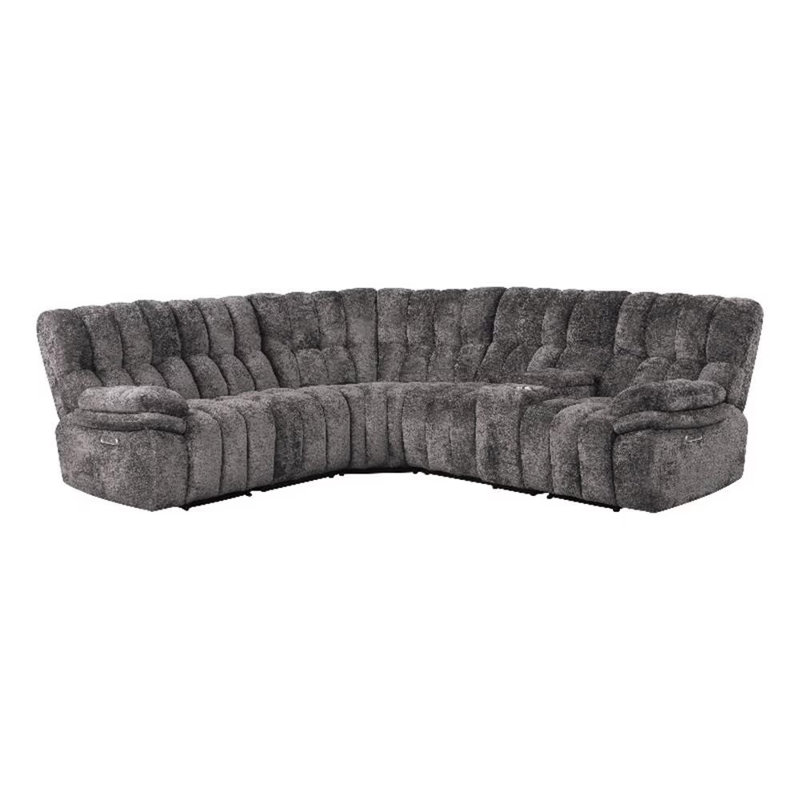Canapé modulaire électrique de 89,4 po de largeur, gris foncé, Gris