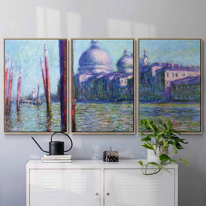 Le Grand Canal à Venise, 1908 03 - Toile encadrée multi-pièces, H 24 po x l 48 po x P 2 po, Naturel