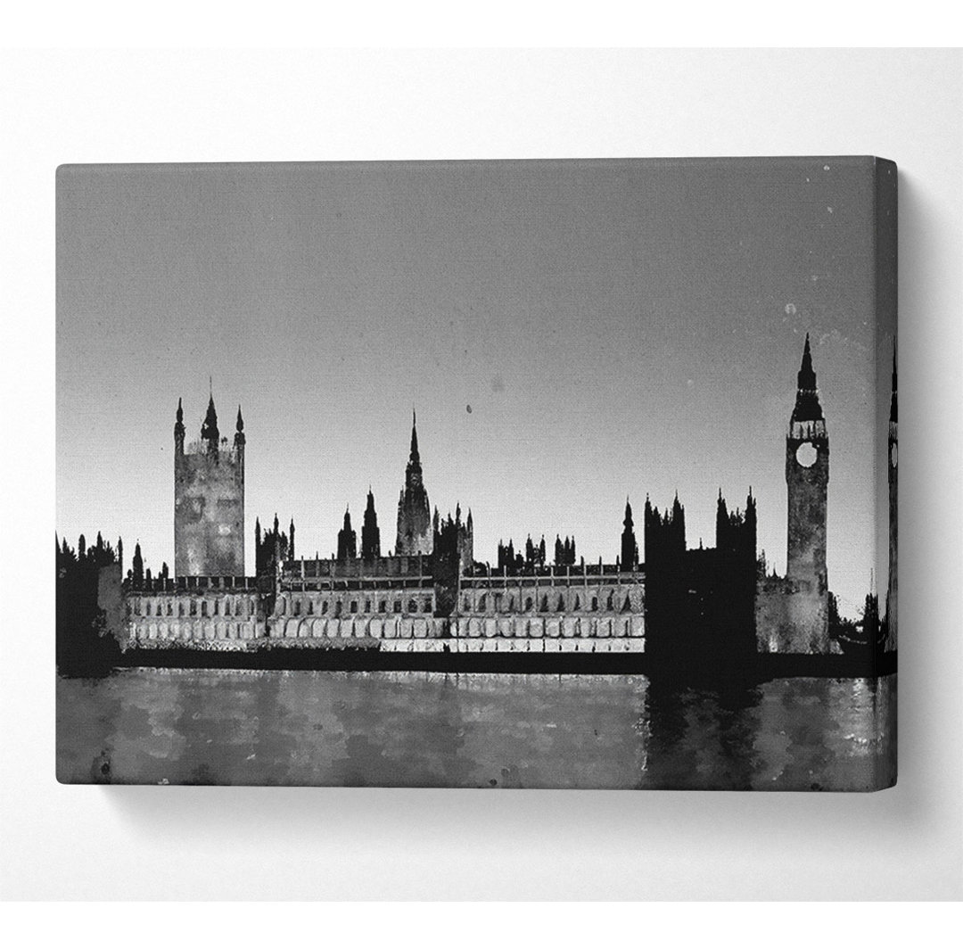 London Houses Of Parliament B N W - Kunstdrucke auf Leinwand