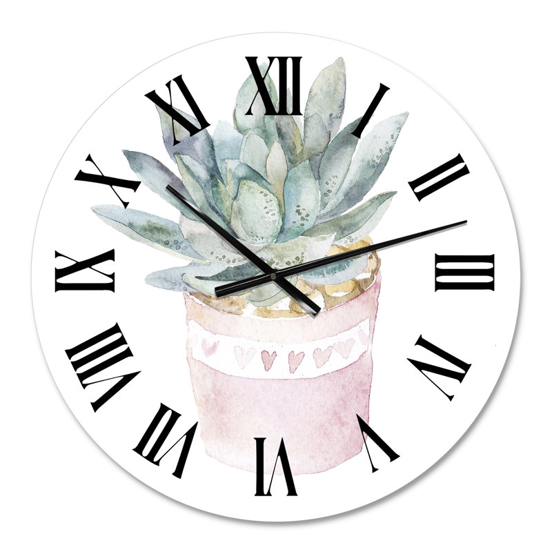 Cactus et plantes grasses II - horloge murale, Moyen