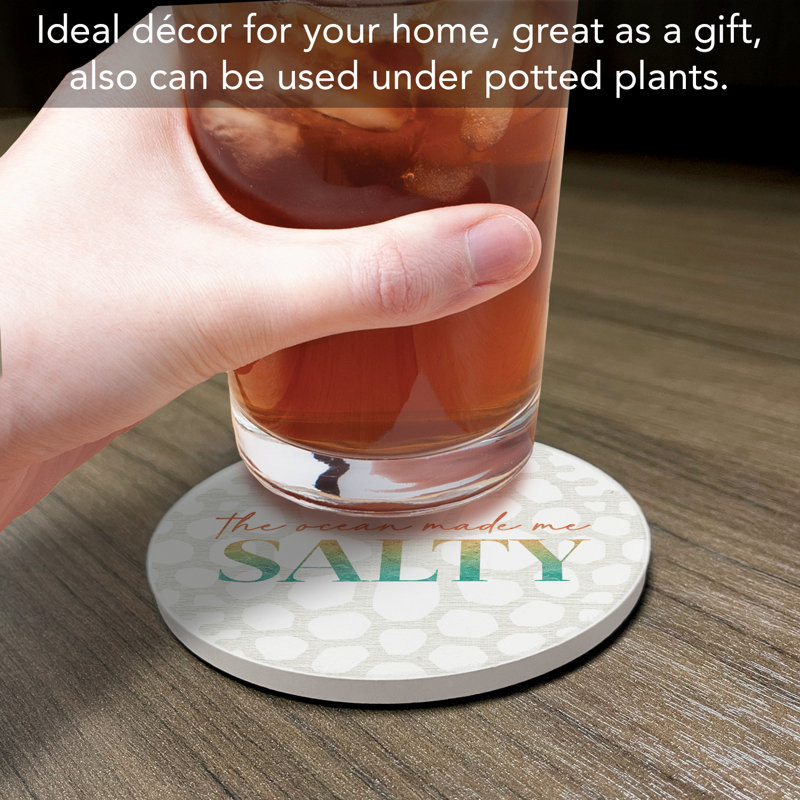 Salty Single Round Absorbent Stone Coaster
