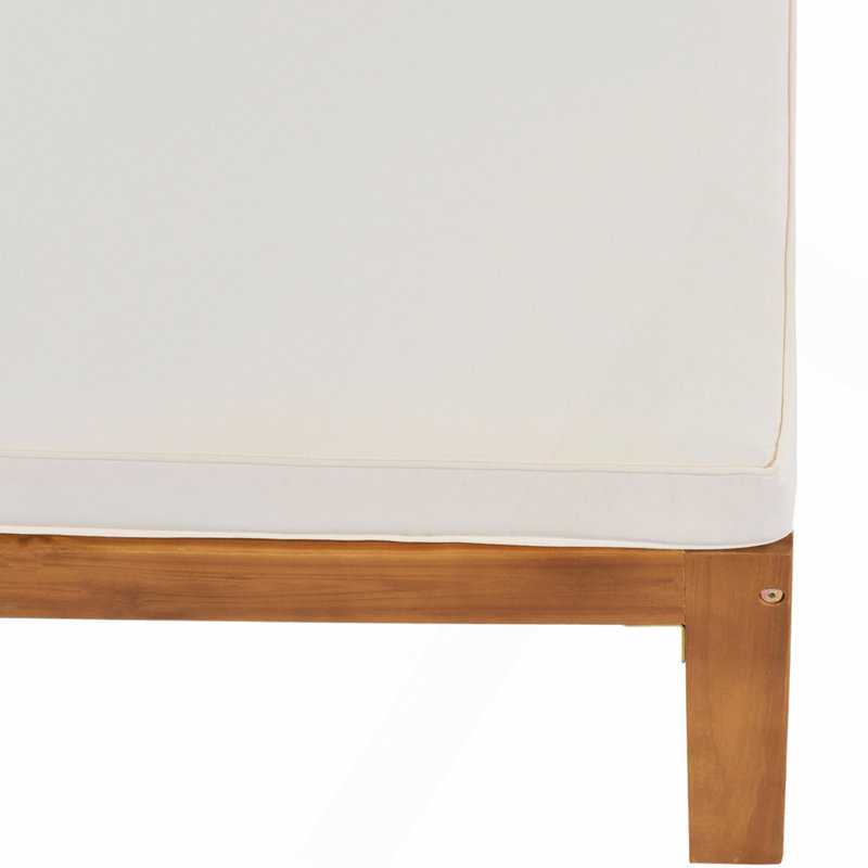 Ensemble de conversation modulaire d'extérieur en bois avec canapé 5 pièces et coussins beige