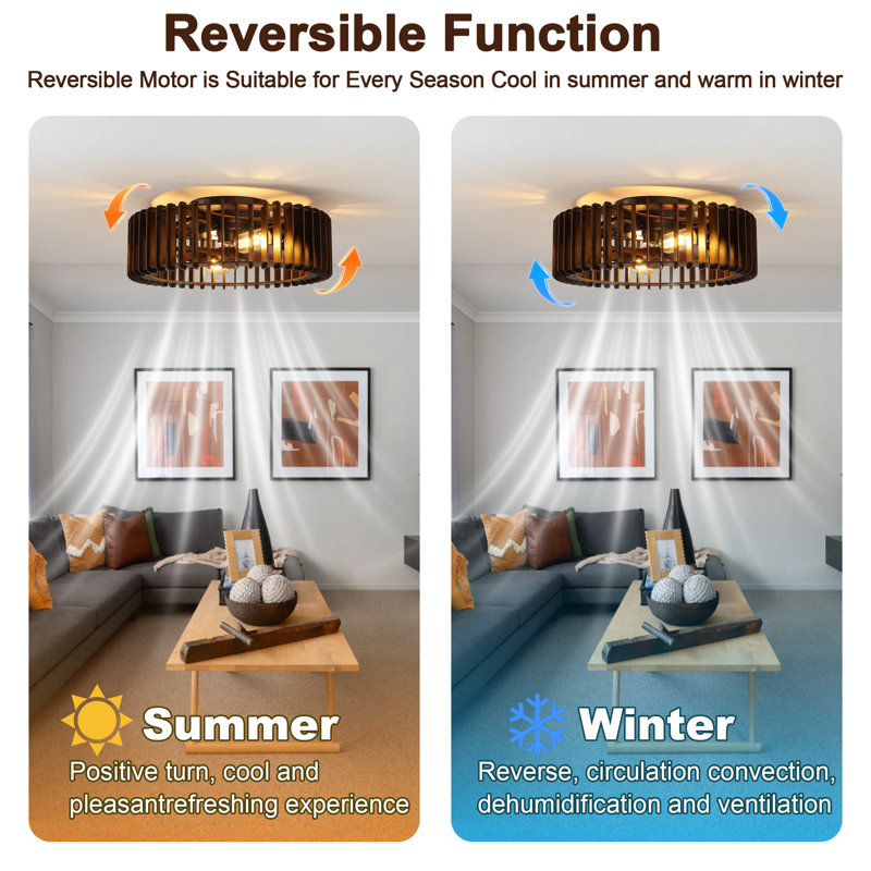20 po. Ventilateur de plafond style ferme moderne avec lumières et télécommande pour chambre à coucher