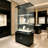 Double-Door, Four-Layer Tempered Glass Storage Cabinet, Black With Remote Control Light, Adjustable Legs, Multi-Purpose Living Room Storage Cabinet.-594056411