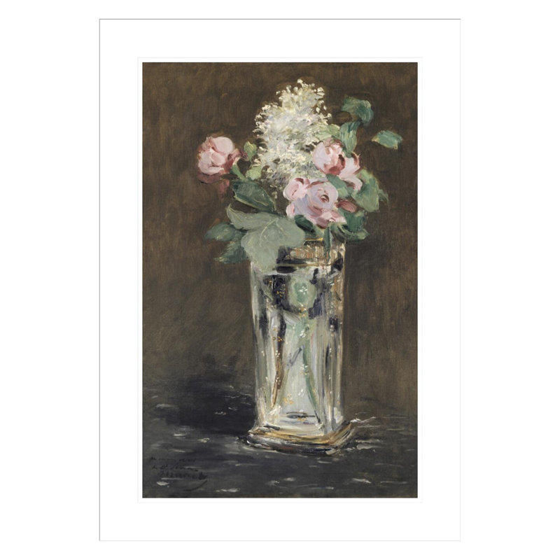 «Flowers in a Crystal Vase 1882» par Edward Manet, impression giclée sur cadre, H 29,5 po x l 21,03 po
