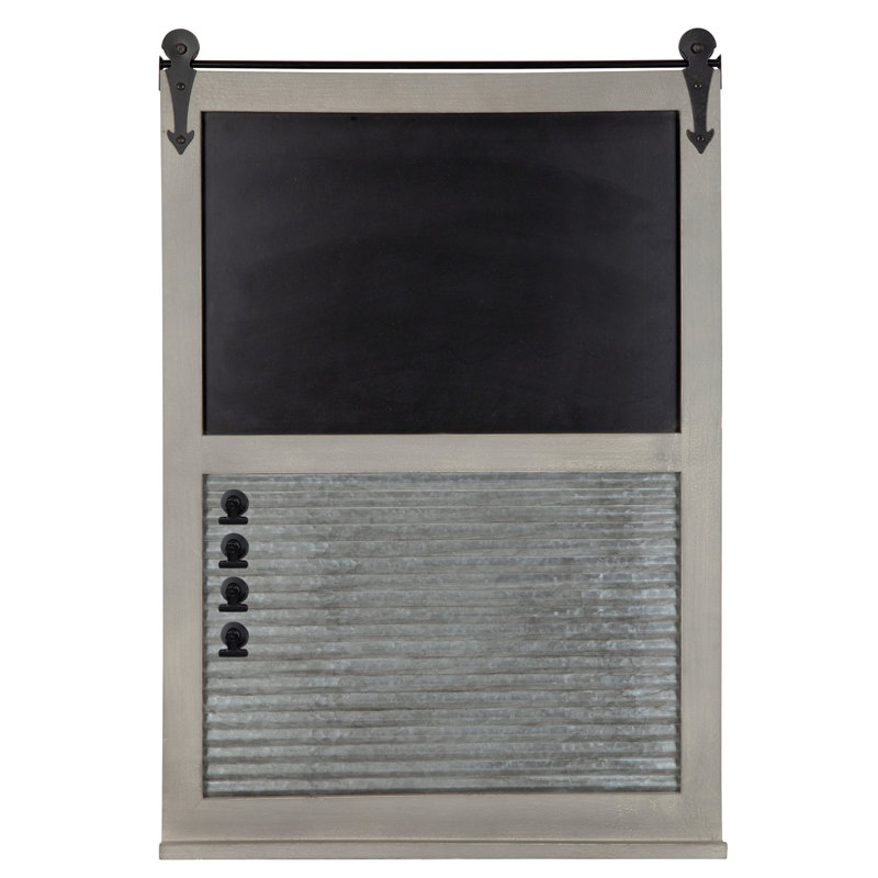 Dayanah Magnetic Metal Chalkboard, Gray