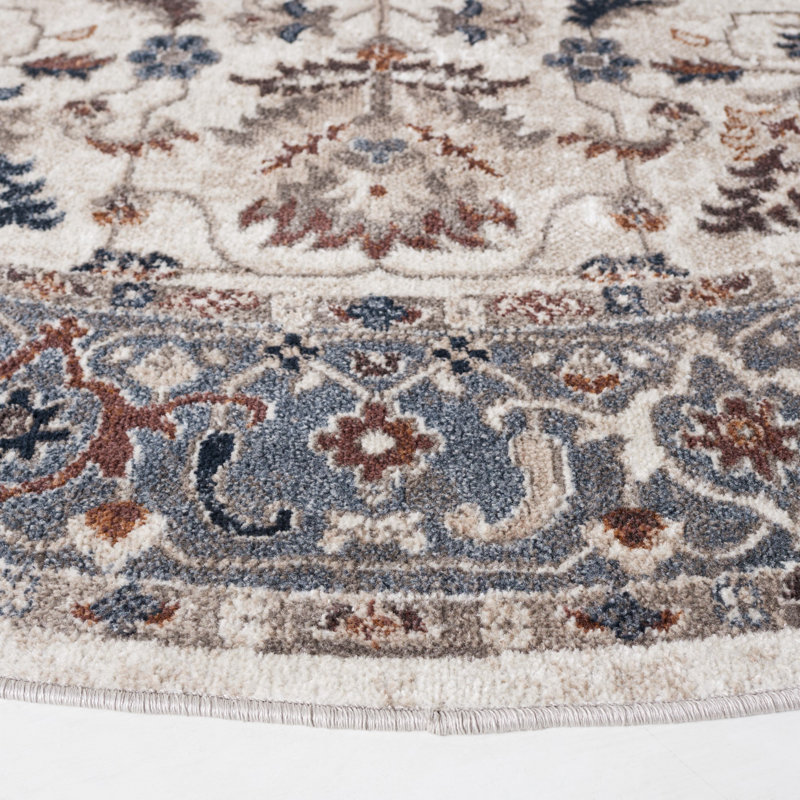 Tapis oriental lavable à la machine Bayside, Rond 6 pi 7 po