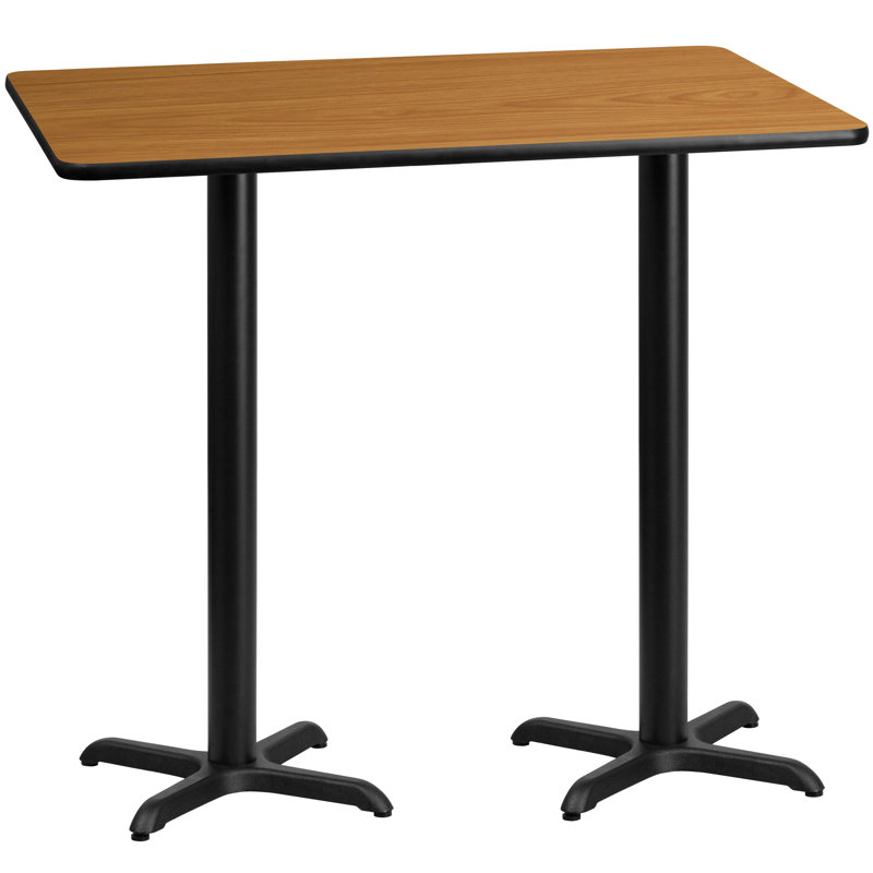 Plateau de table rectangulaire en stratifié Jacobsen de 30 po x 60 po avec bases de hauteur de table de 22 po x 22 po