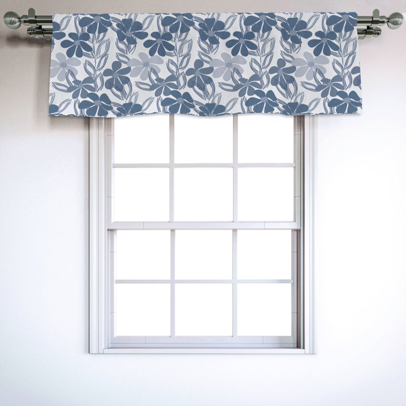 Sateen Floral Ruffled Window Valance