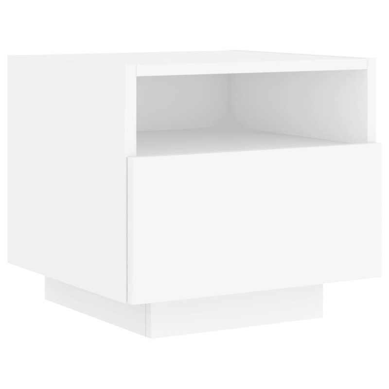 Table de chevet avec table de chevet avec éclairage DEL vidaXL, Blanc