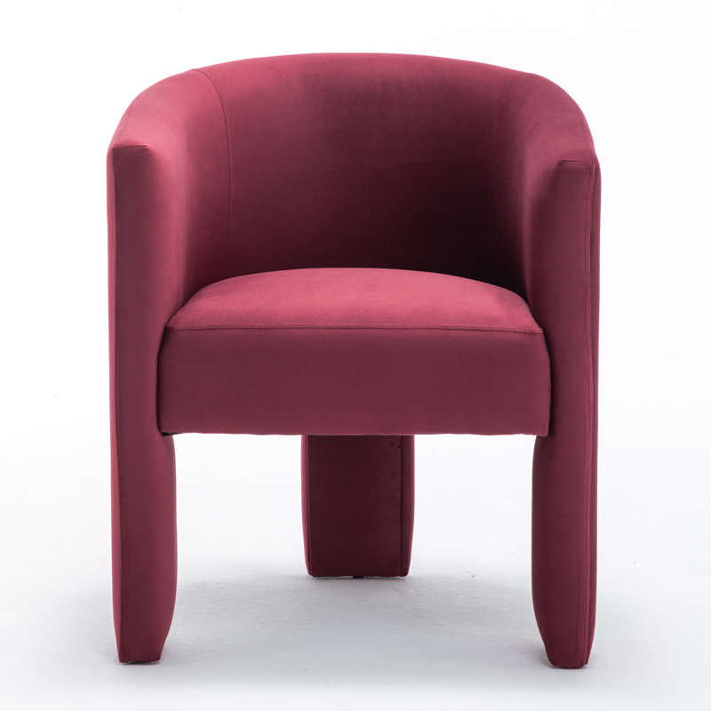 Chaise courbée en velours 29,13 po de hauteur, Rouge