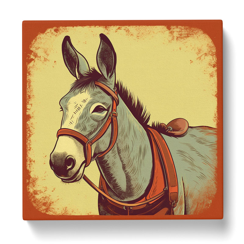 Donkey Retro - Wrapped Canvas