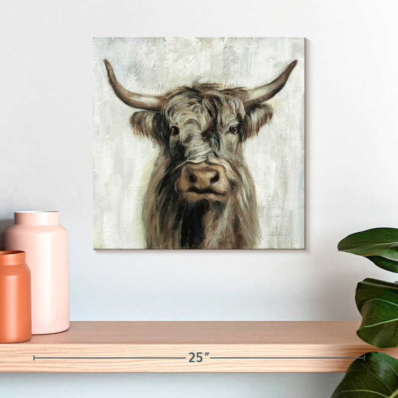 Brun vache Brampt Highland, H 16 po x l 16 po