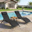 Ensemble de 2 fauteuils inclinables d'extérieur avec dossier réglable à 5 positions pour une utilisation en terrasse près de la piscine-639897040