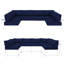 Ensemble 14 pièces de coussins modulaires d'extérieur, seulement des coussins, un coussin de dossier de siège épais de 4 po, des coussins de remplacement pour canapé de patio pour 6 sièges-1049095772