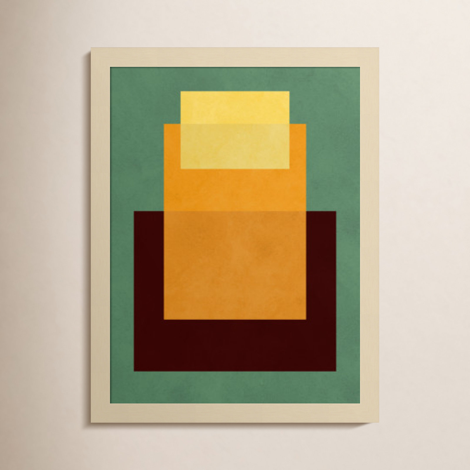 Overlapping Geometry 10 Print, 17" H x 13" W, Green/Orange, Brown