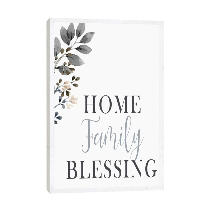 Home Family Blessing by Kimberly Allen - Print on Canvas, 152.4cm H x 101.6cm W x 3.81cm D, White Framed