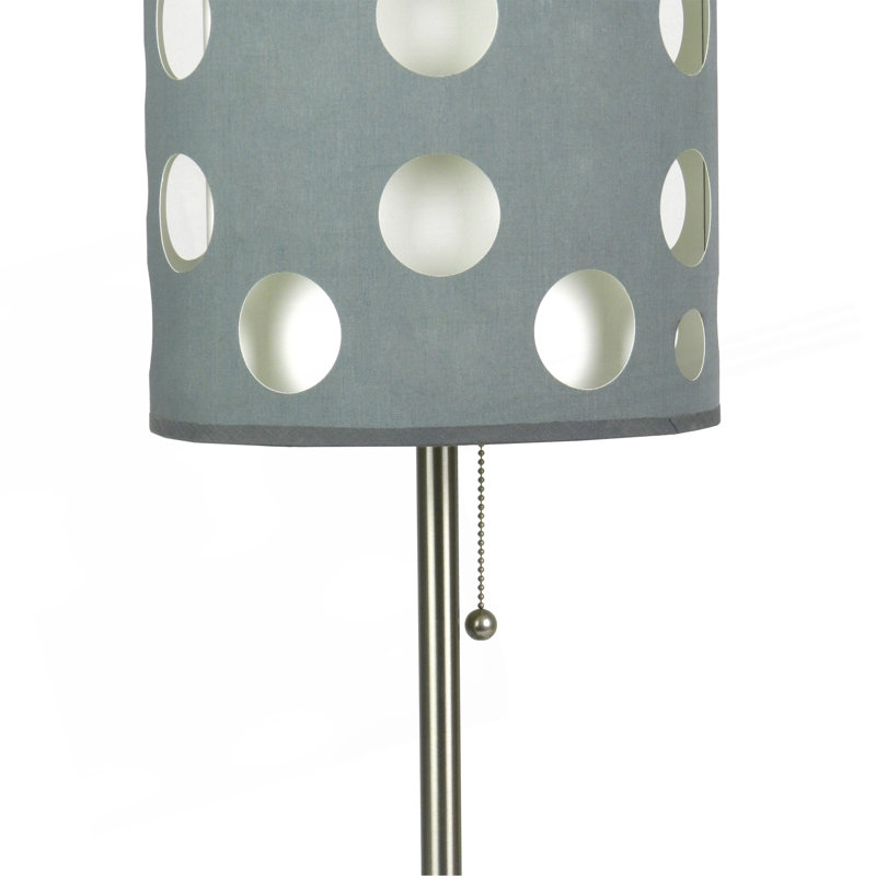 Lampe de table 33 po en métal, design rétro avec abat-jour noir et blanc, 33" H x 16" W x 16" D, Black/White