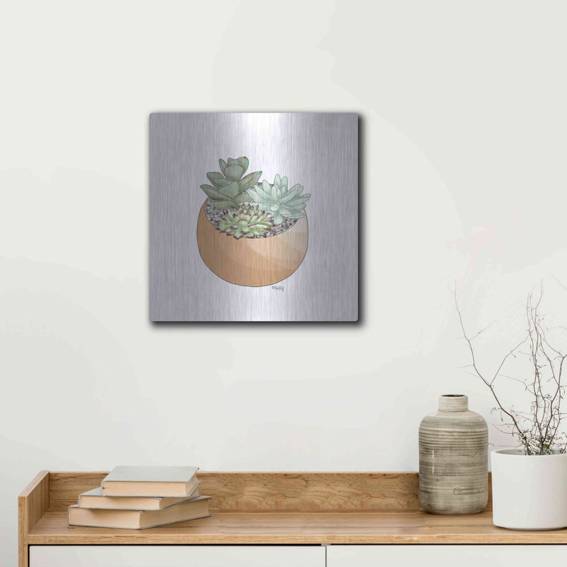 «Succulent Planter II» par Heidi Kuntz, H 12 po x l 12 po