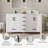 Riverford 60'' Fully Assembled Double Bathroom Vanity With Solid Surface White Granite Top