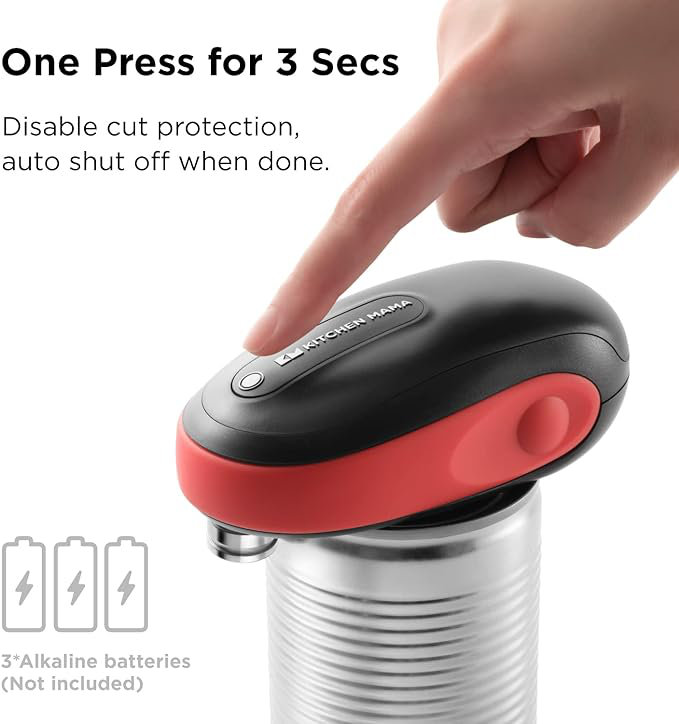Red and Black Battery Operated Electric Can Opener