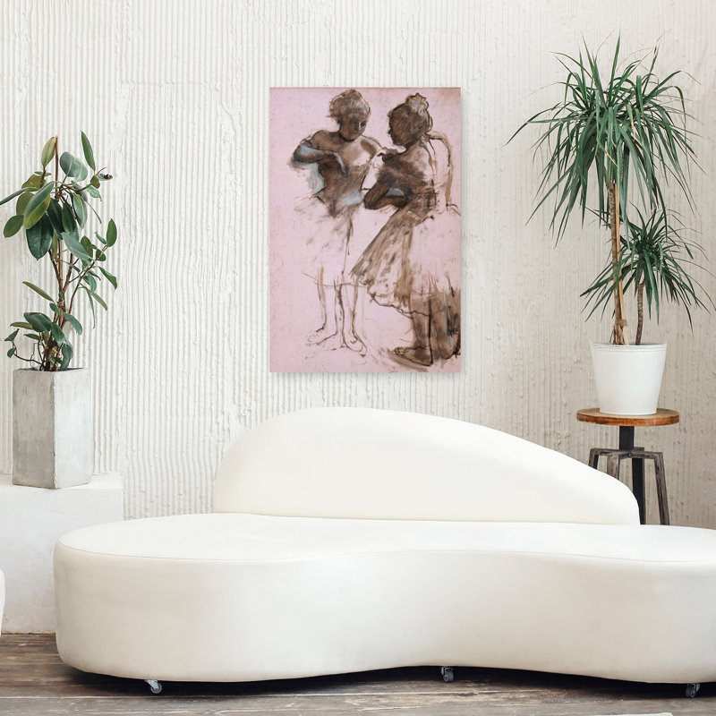 Two Dancers, 1873 Impressionist Contemporary Wall Art Print by Edgar Degas - 1 Piece Wrapped Canvas Wall Art
