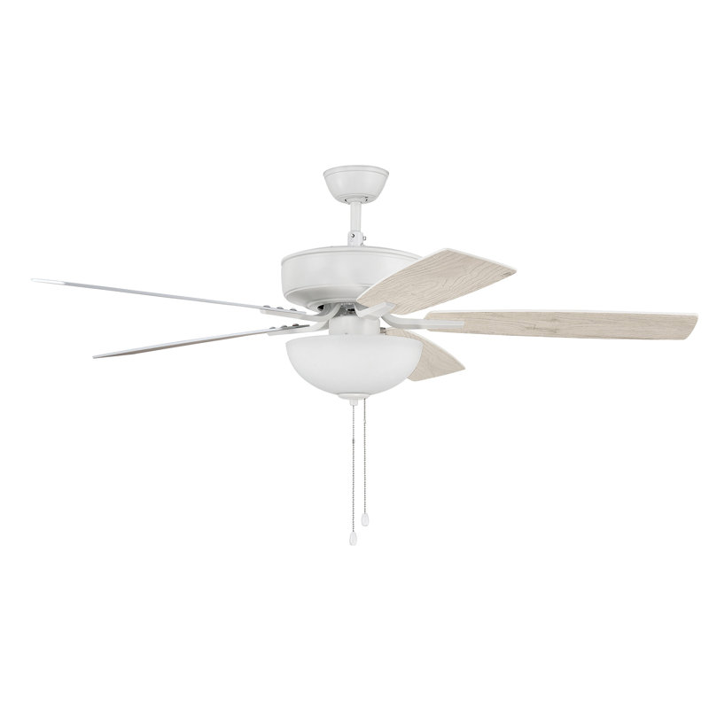 52'' Ceiling Fan with Light Kit, White