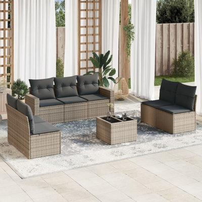 Vidaxl Garden Sofa Set Grey, Dark Grey
