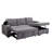 Belmont Tufted Grey Right Facing Sleeper Sectional with Storage