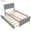 Lit simple avec lit gigogne gris amovible - Plateforme de construction en bois massif-871315785