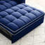 Canapé-lit Blue Velvet 21 avec fonction coulissante, 3 angles inclinables, support pour téléphone et rangement latéral pour les espaces de vie restreints